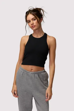 SPIRITUAL GANGSTER-TORI CROP TANK-BLACK