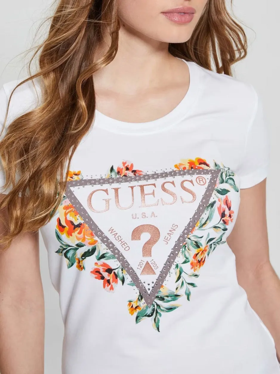 Ss Cn Triangle Flower Tee - Wit