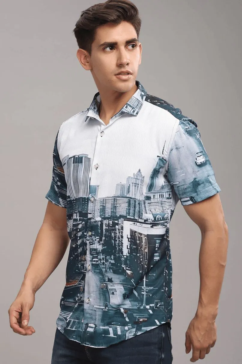 Street view Printed Shirt - Half - Wrinkle Free