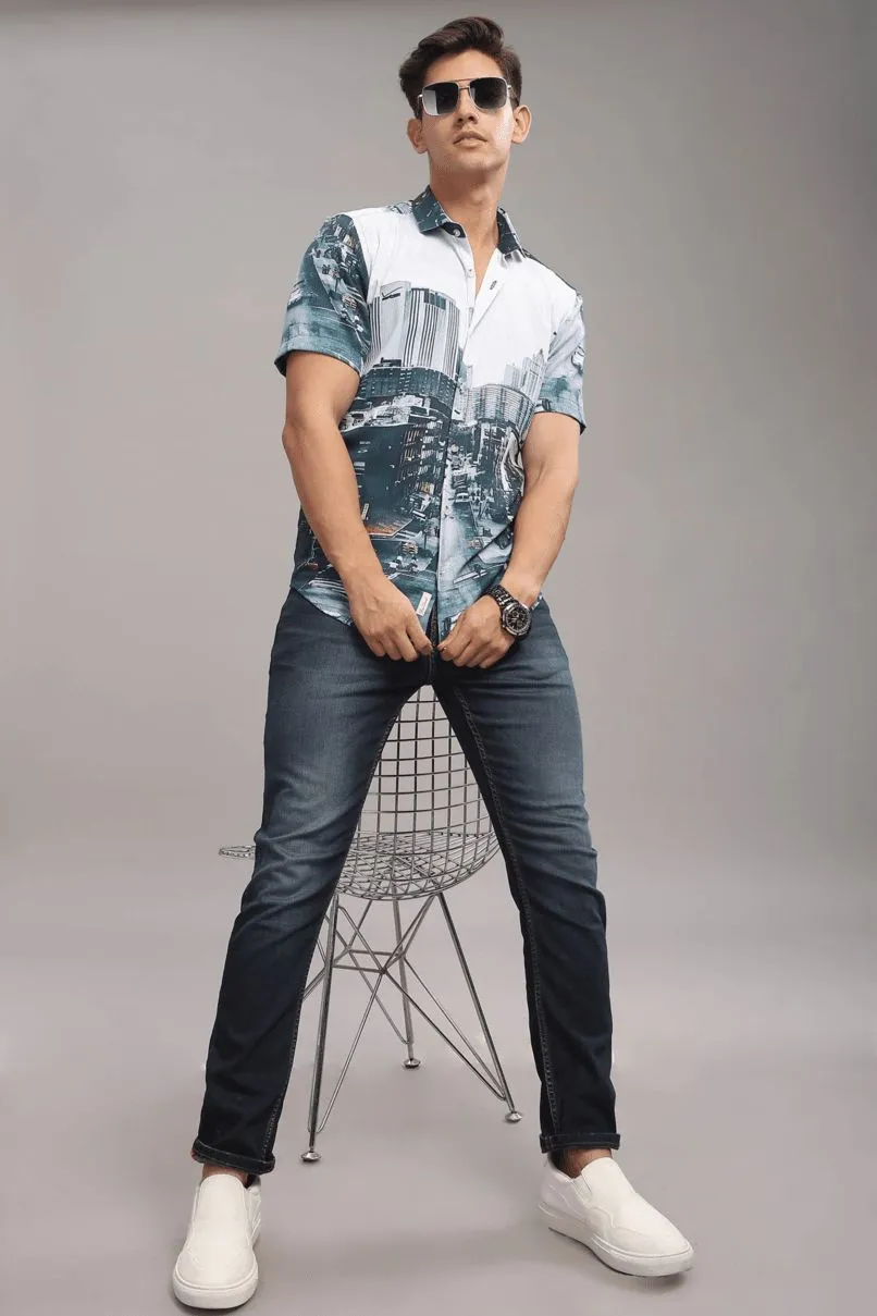 Street view Printed Shirt - Half - Wrinkle Free