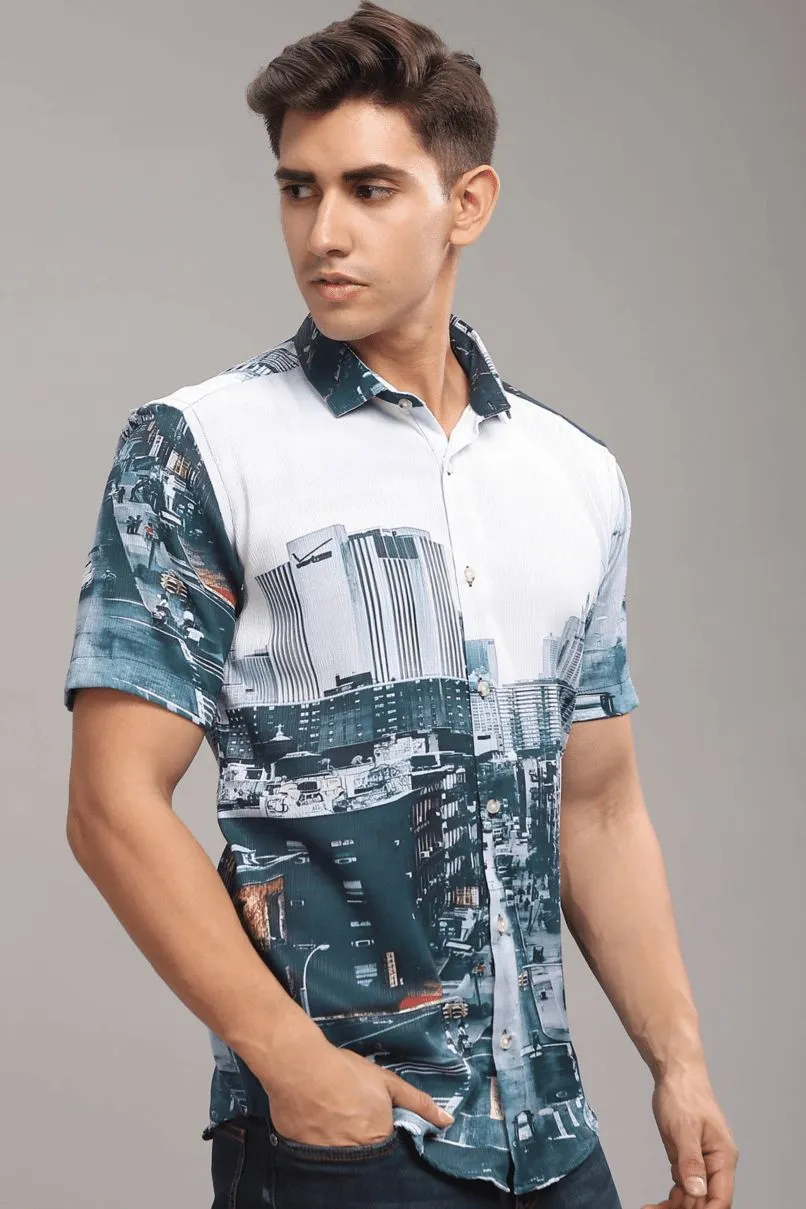 Street view Printed Shirt - Half - Wrinkle Free