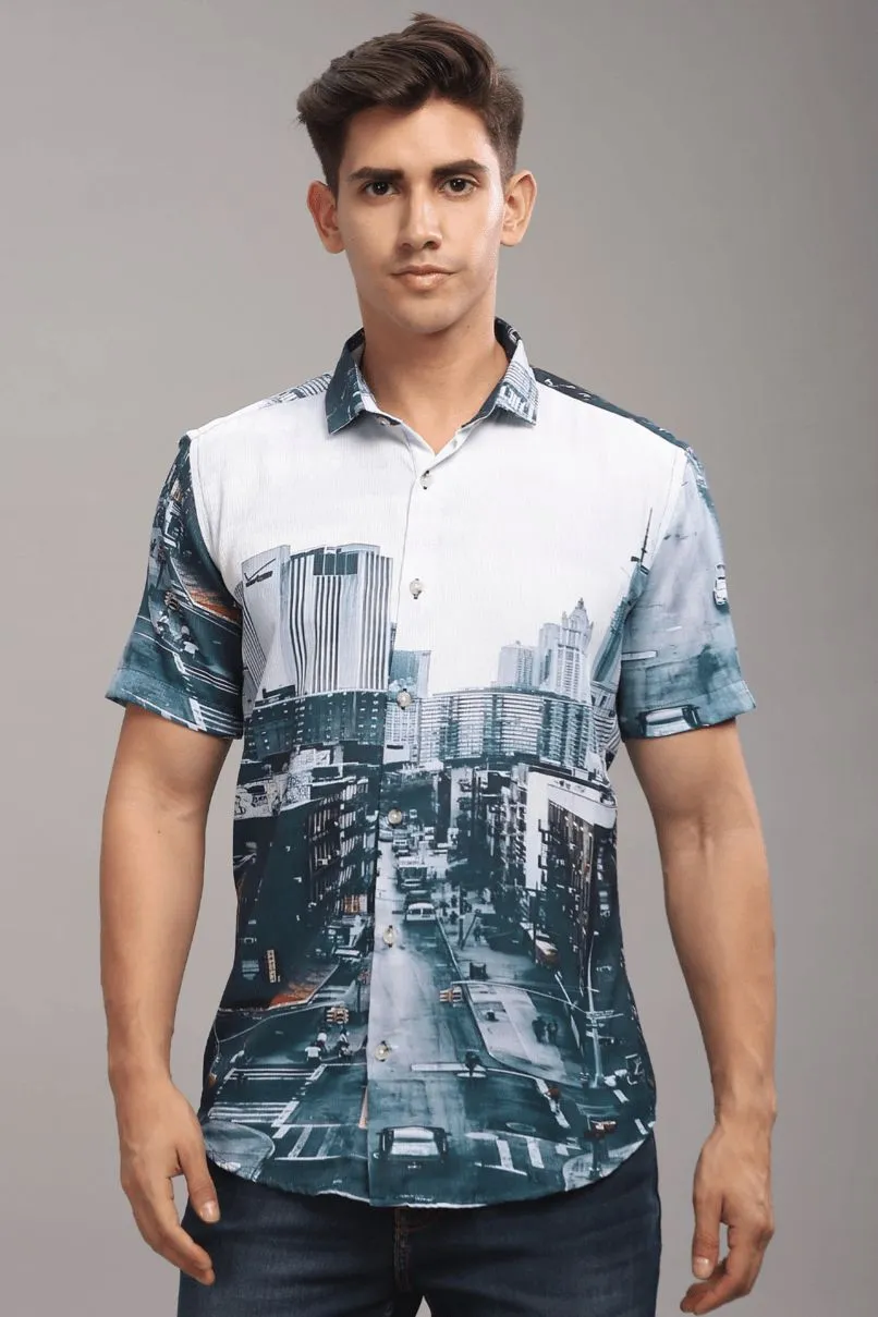 Street view Printed Shirt - Half - Wrinkle Free
