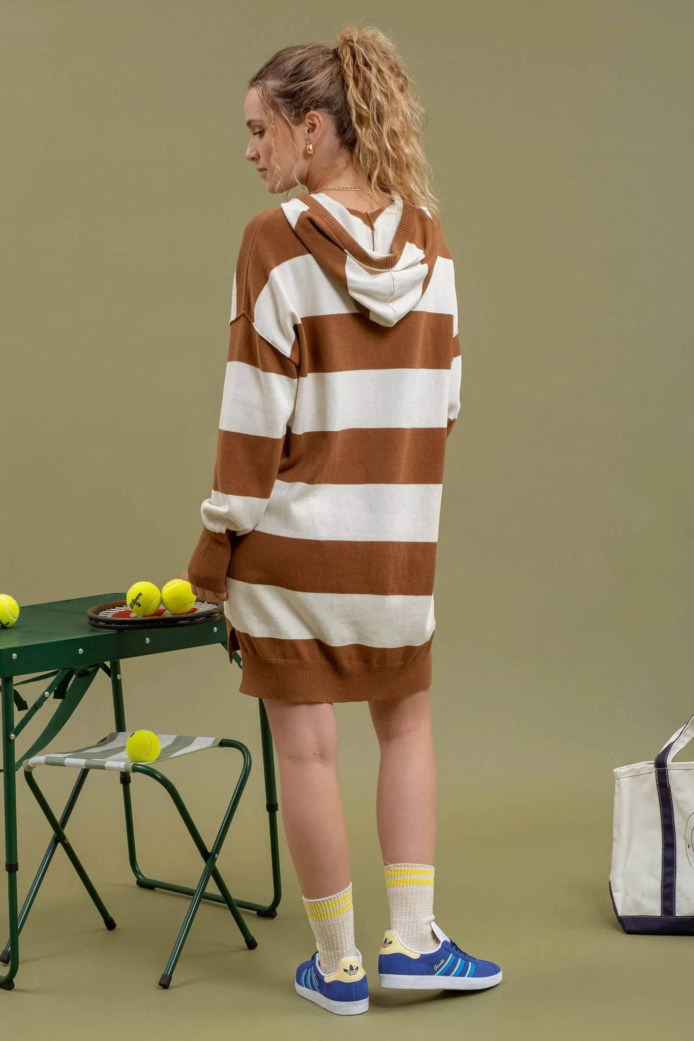 STRIPED MINI KNIT DRESS