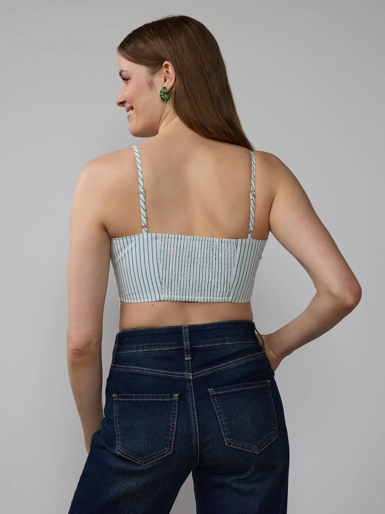 Striped Poplin Crop Top