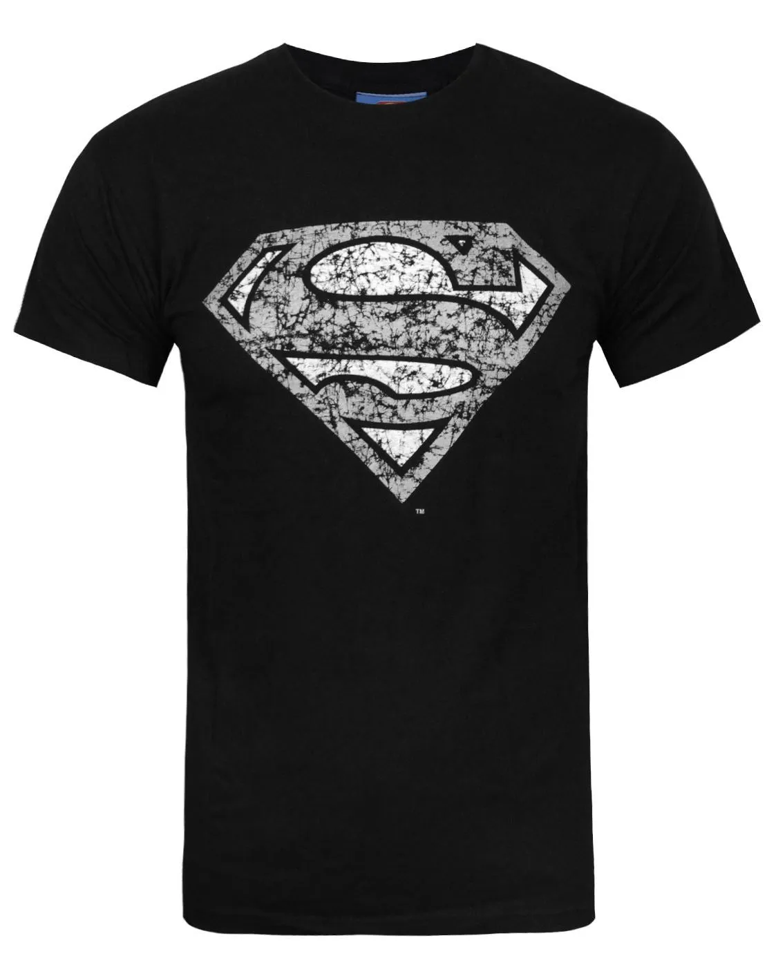 Superman Distressed Silver Logo Men's T-Shirt
