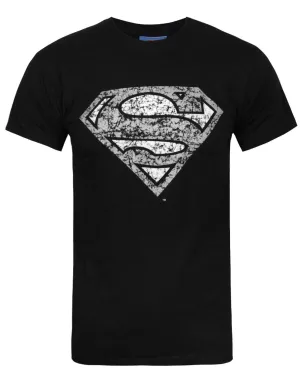 Superman Distressed Silver Logo Men's T-Shirt