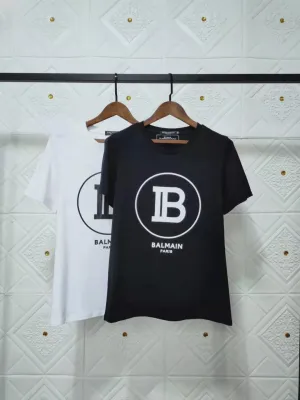 T Shirt Balmain Spring/Summer Printed Letter Cotton Short Sleeve Loose-Fitting Casual T-shirt