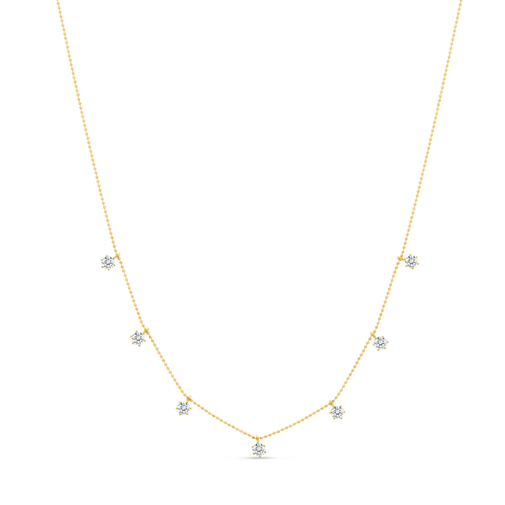 The Lumiere Dangle Diamond Petite Ball Chain Necklace
