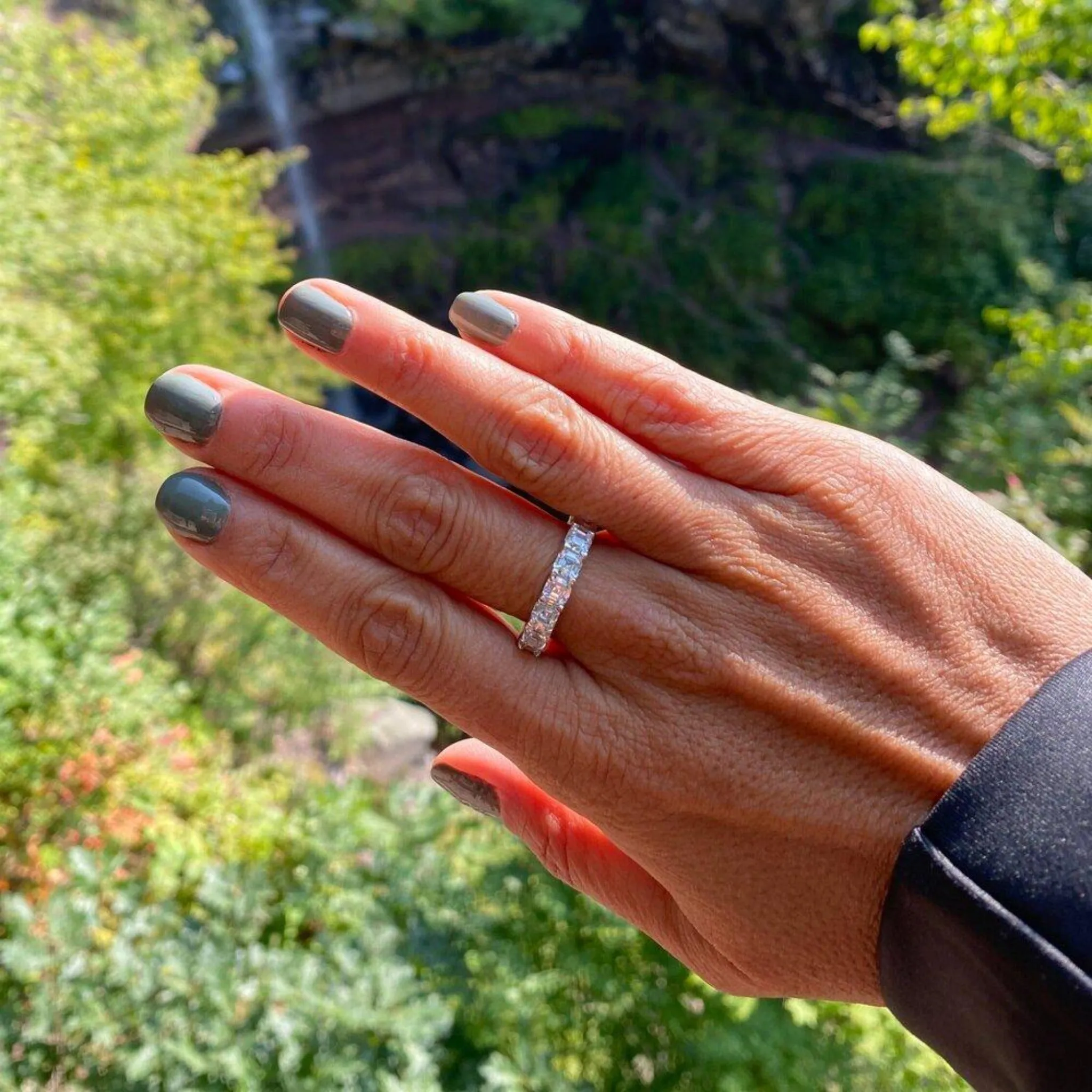 The Marise Asscher Cut Eternity Band