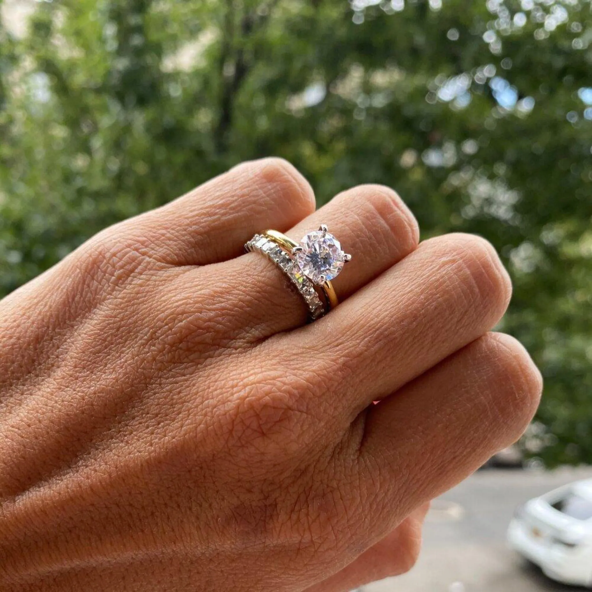 The Marise Asscher Cut Eternity Band