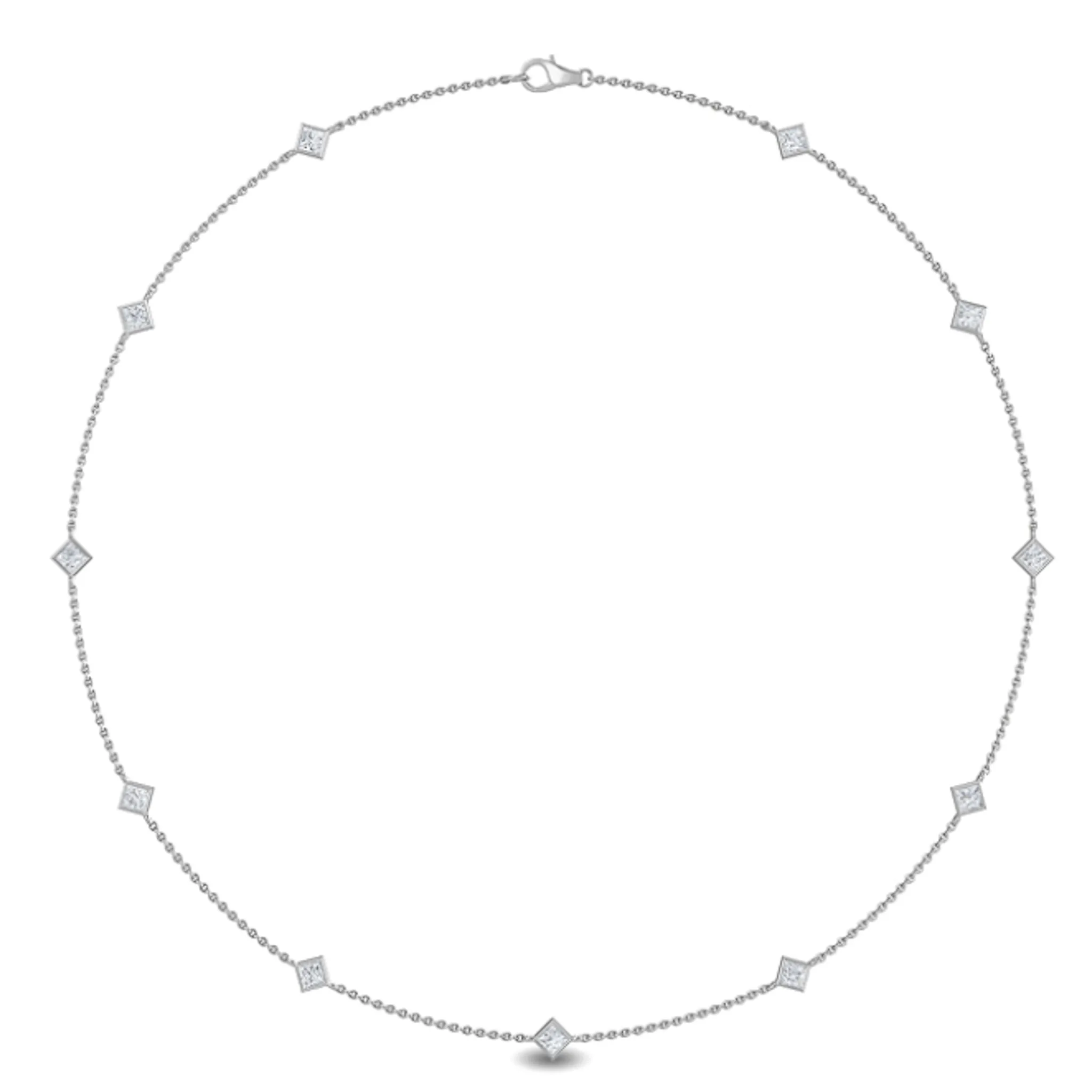 The Princess Cut Station Necklace