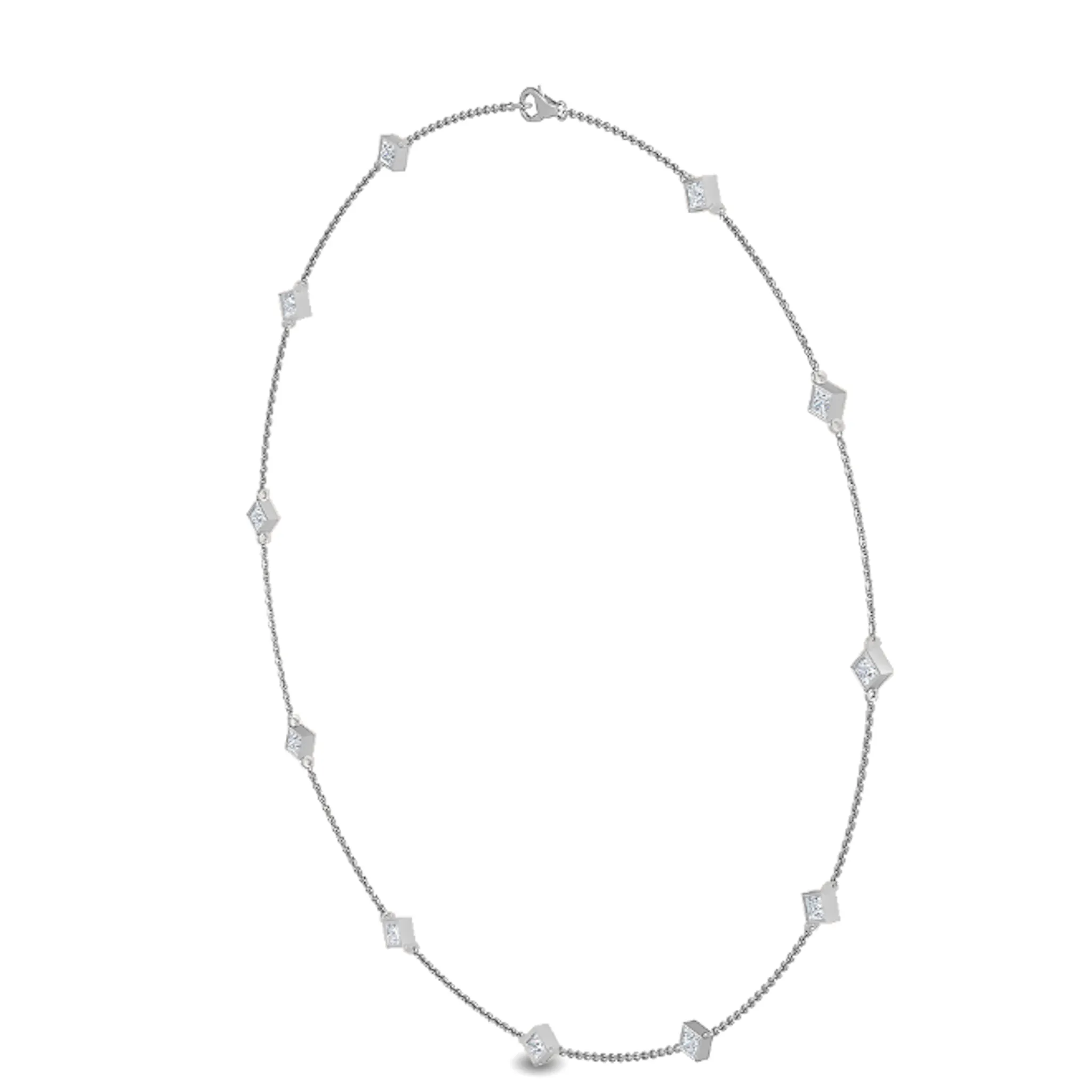 The Princess Cut Station Necklace