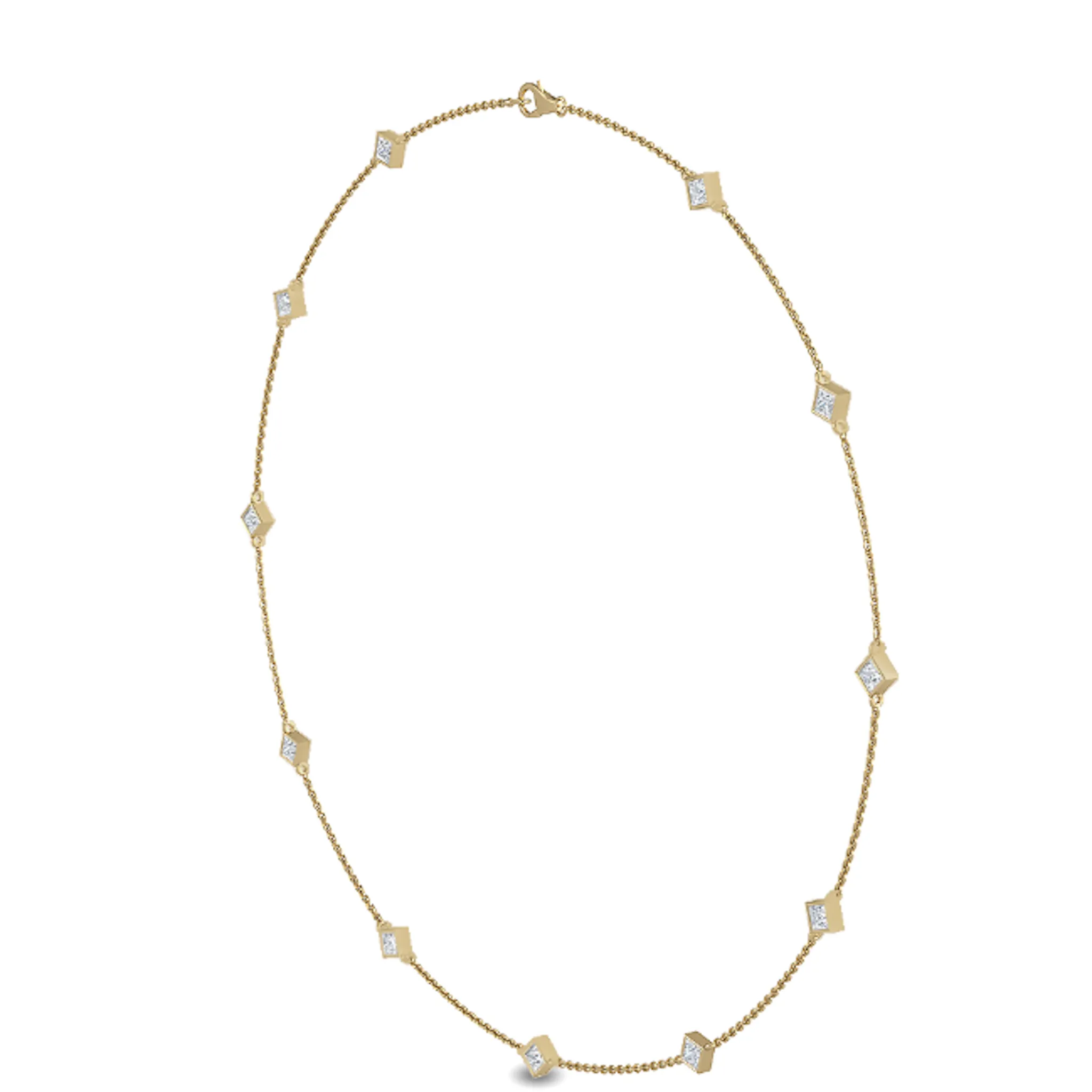 The Princess Cut Station Necklace