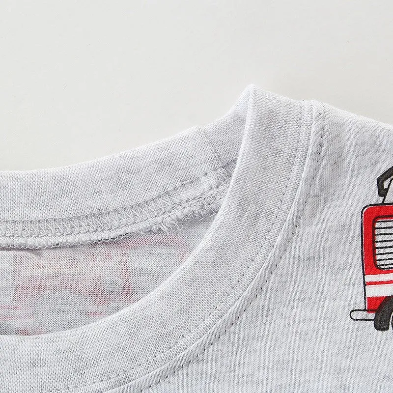 Toddler Boy's Firetruck Print T-shirt