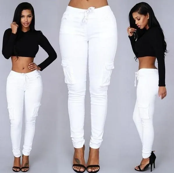 Trendy Leisure Women's Elastic High Waist Thin-Section Denim Skinny Leggings