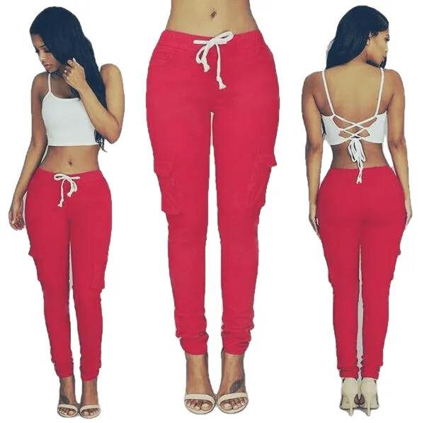 Trendy Leisure Women's Elastic High Waist Thin-Section Denim Skinny Leggings