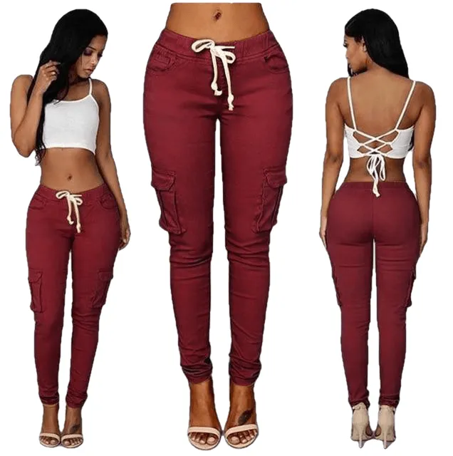 Trendy Leisure Women's Elastic High Waist Thin-Section Denim Skinny Leggings