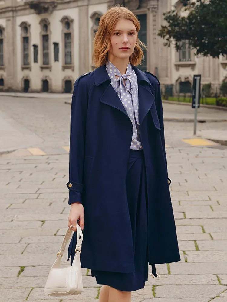 Triacetate Lapel Trench Coat