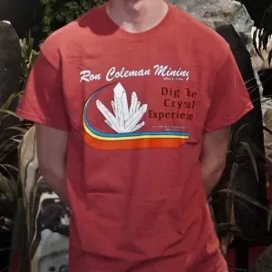 Unisex T-Shirt Short Sleeve Red Dig The Crystal Experience Souvenir