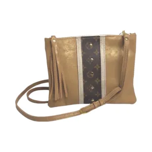 Upcycled LV Crossbody Bag in Bronze Leather | Caroline