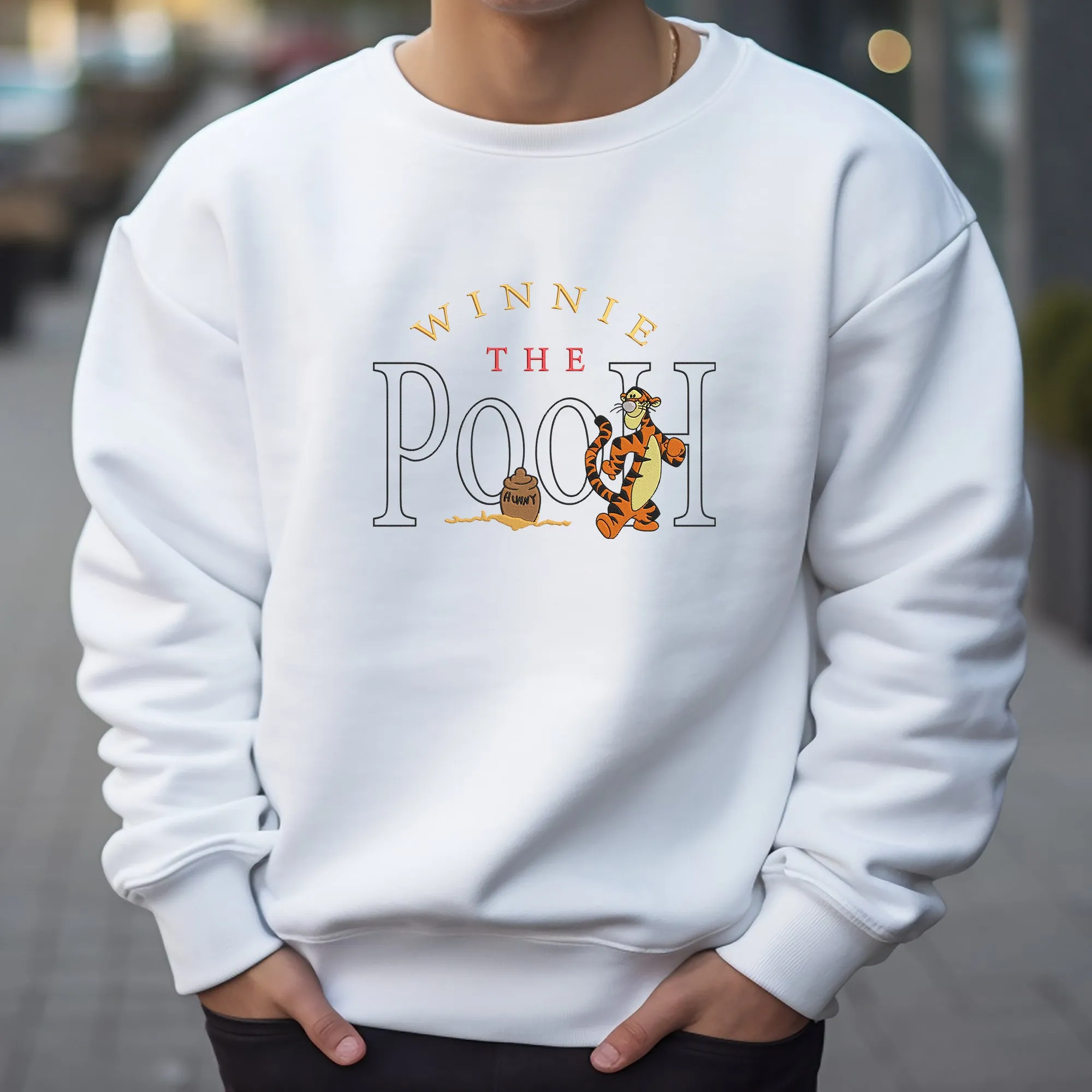 Winnie The Pooh Embroidered Adult Sweatshirt