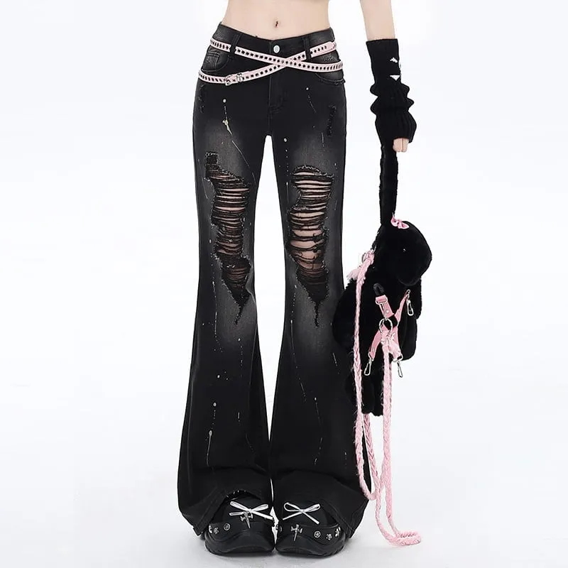 Y2K Style High Waist Slim Fit Flared Jeans