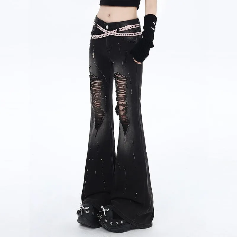Y2K Style High Waist Slim Fit Flared Jeans