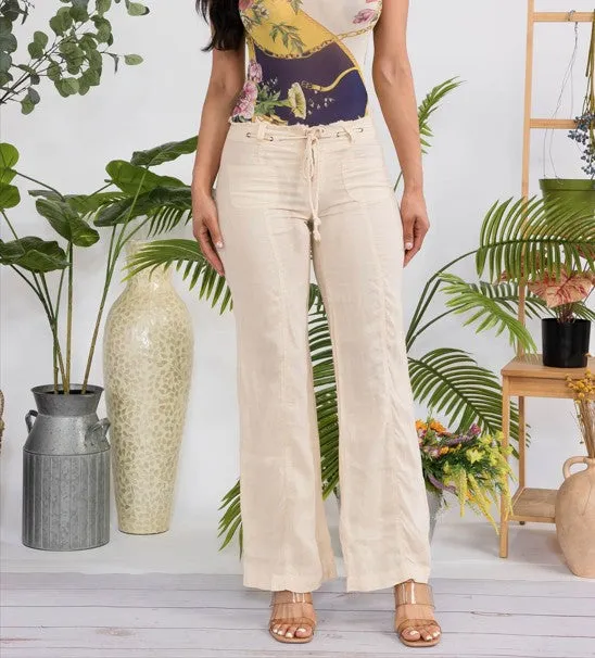 YX1305 - LINEN WIDE LEG PANTS