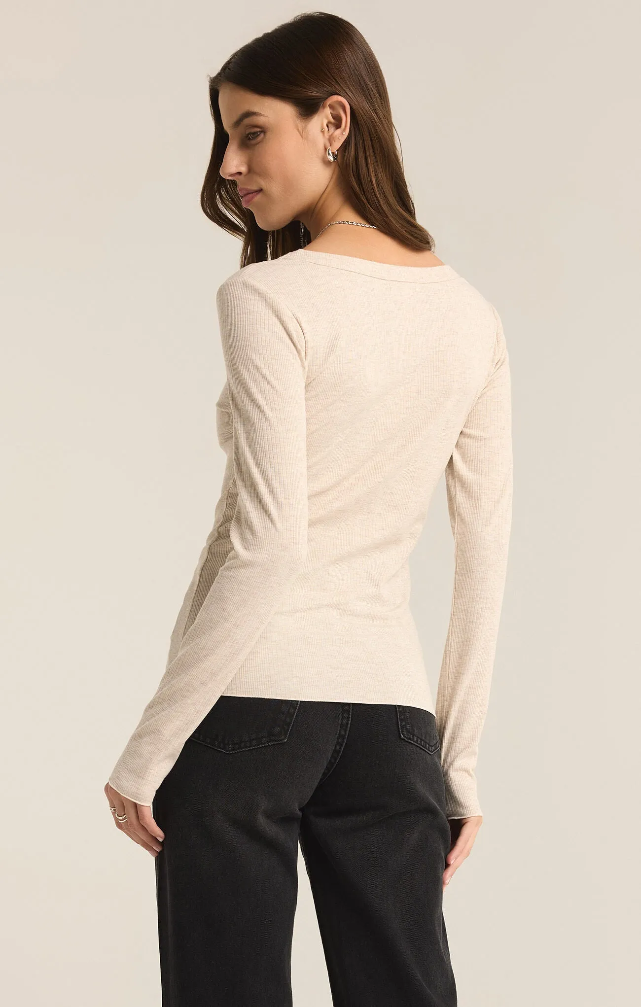 Z Supply VARIEGATED LAYER Oatmeal TOP